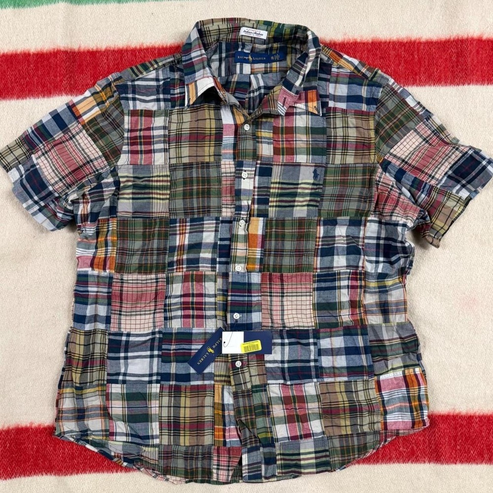 Polo Ralph Lauren Patchwork Indian Madras Shirt Mens XXL New with Tags